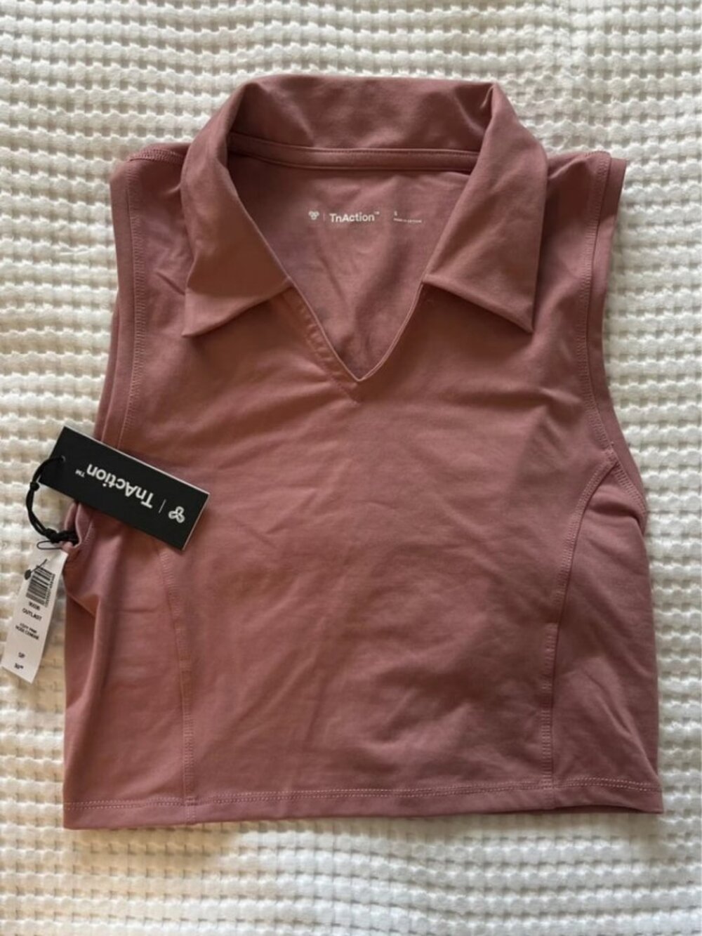 Dusty Pink Sleeveless Collared Active Top Size S